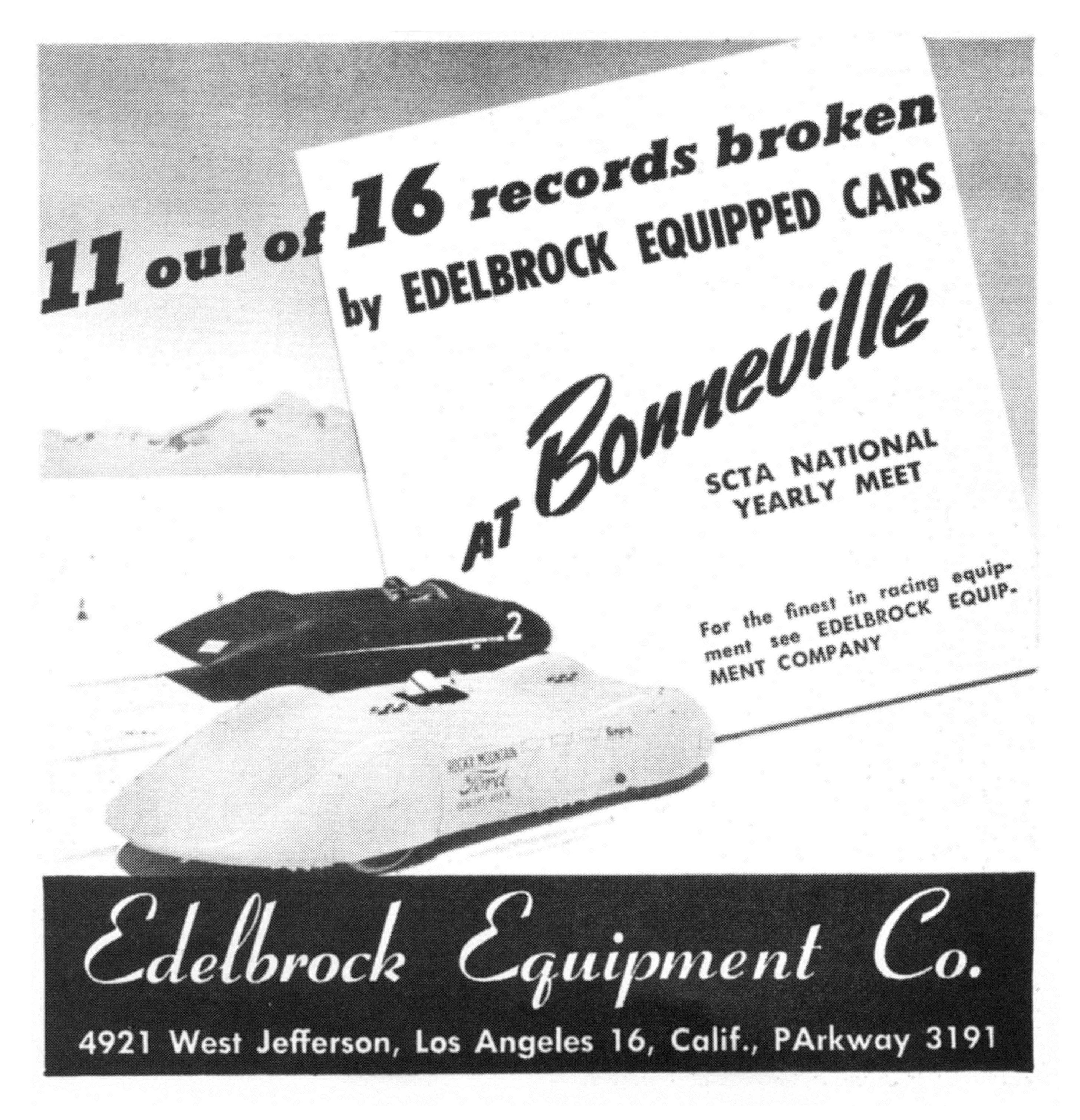 Vintage Edelbrock Equipment magazine ad