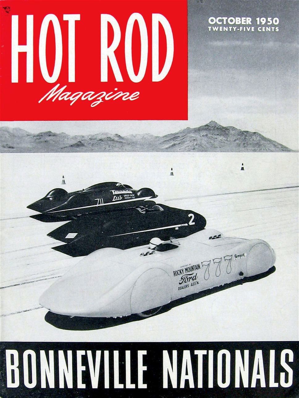 Hot Rod magazine cover in October 1950