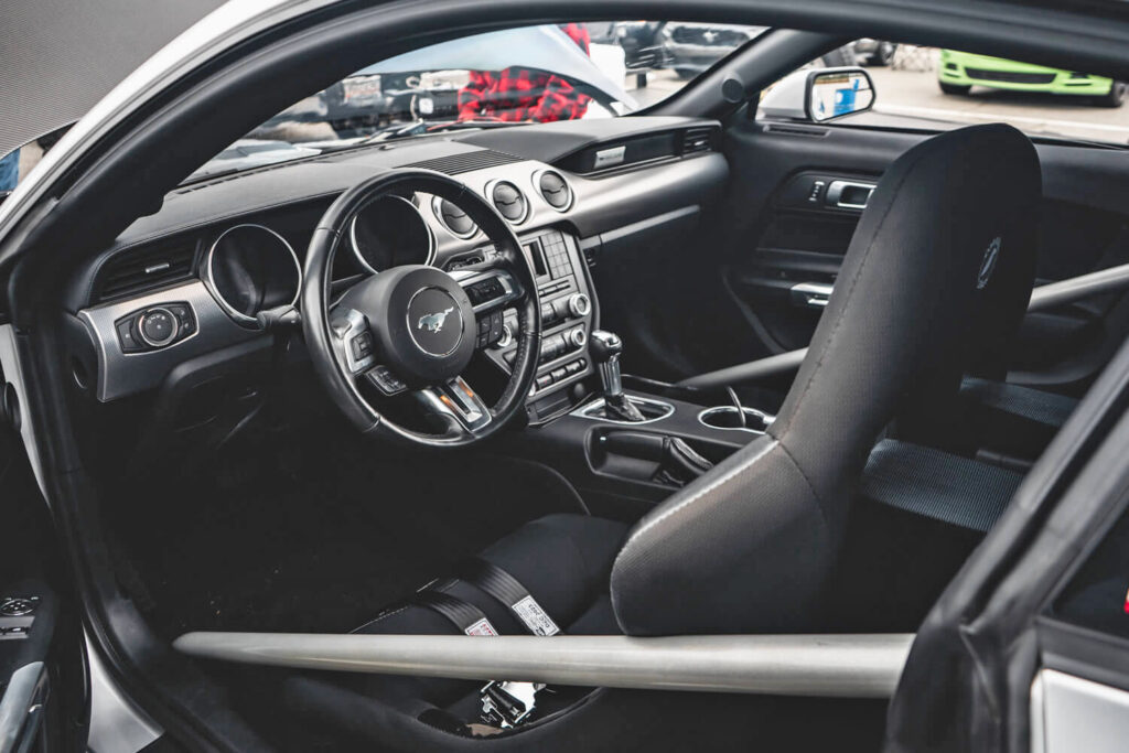 Edelbrock-supercharged Steeda Silver Bullet Mustang GT OEM interior