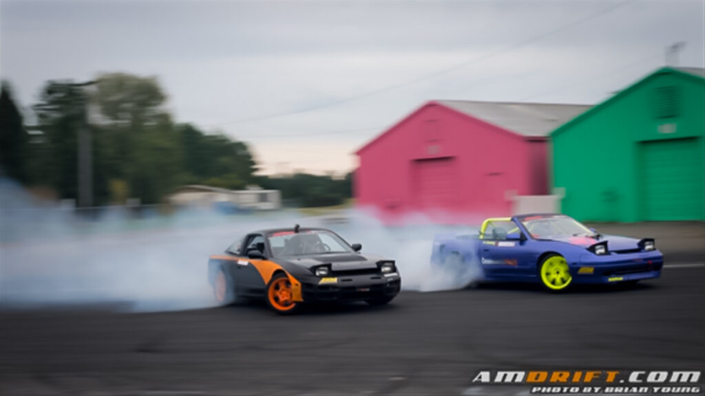 Taylor Hull drifting in the Pro Am final